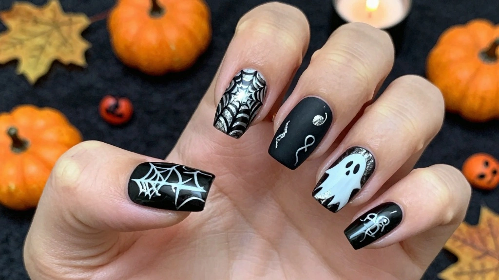 17 Black Halloween Nails Ideas Dark Spooky Chic