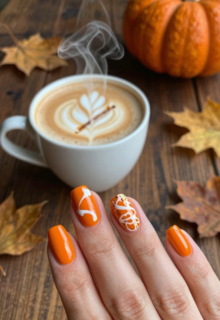 17 Cute Fall Nail Ideas 2025: Fresh Trendy Looks - 1. Pumpkin Spice Delight 1