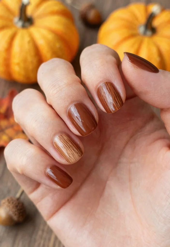 17 Cute Fall Nail Ideas 2025: Fresh Trendy Looks - 12. Rustic Charm 1