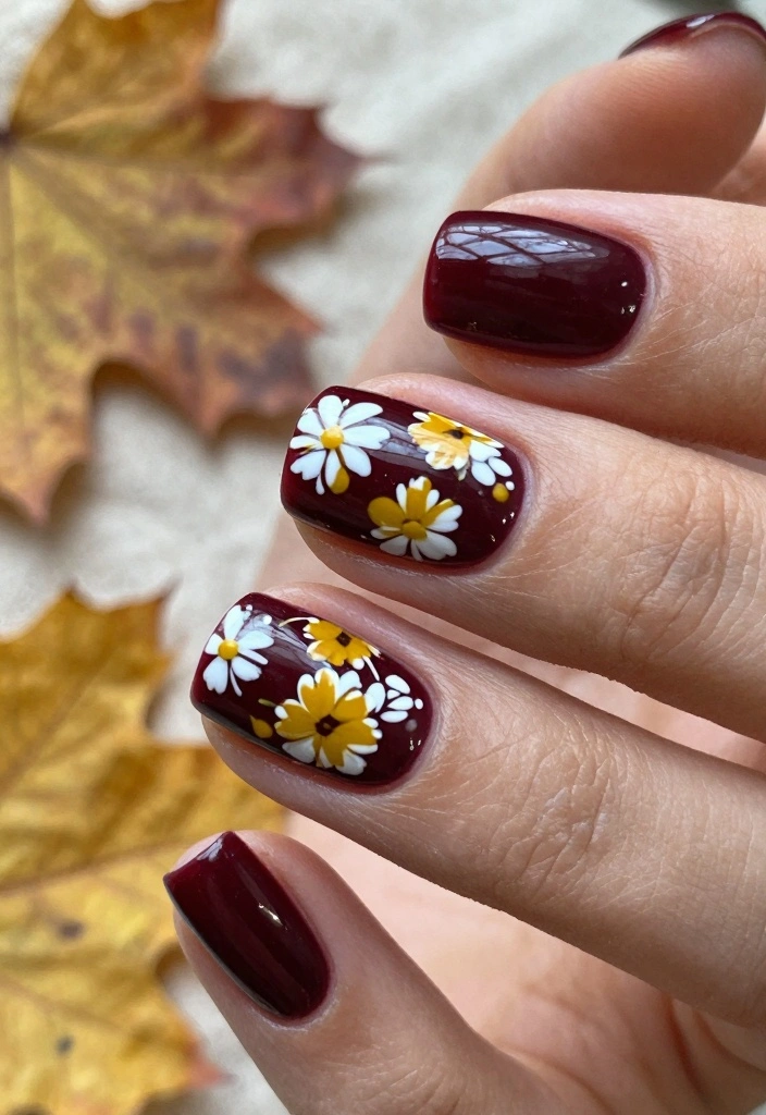 17 Cute Fall Nail Ideas 2025: Fresh Trendy Looks - 13. Modern Floral 1