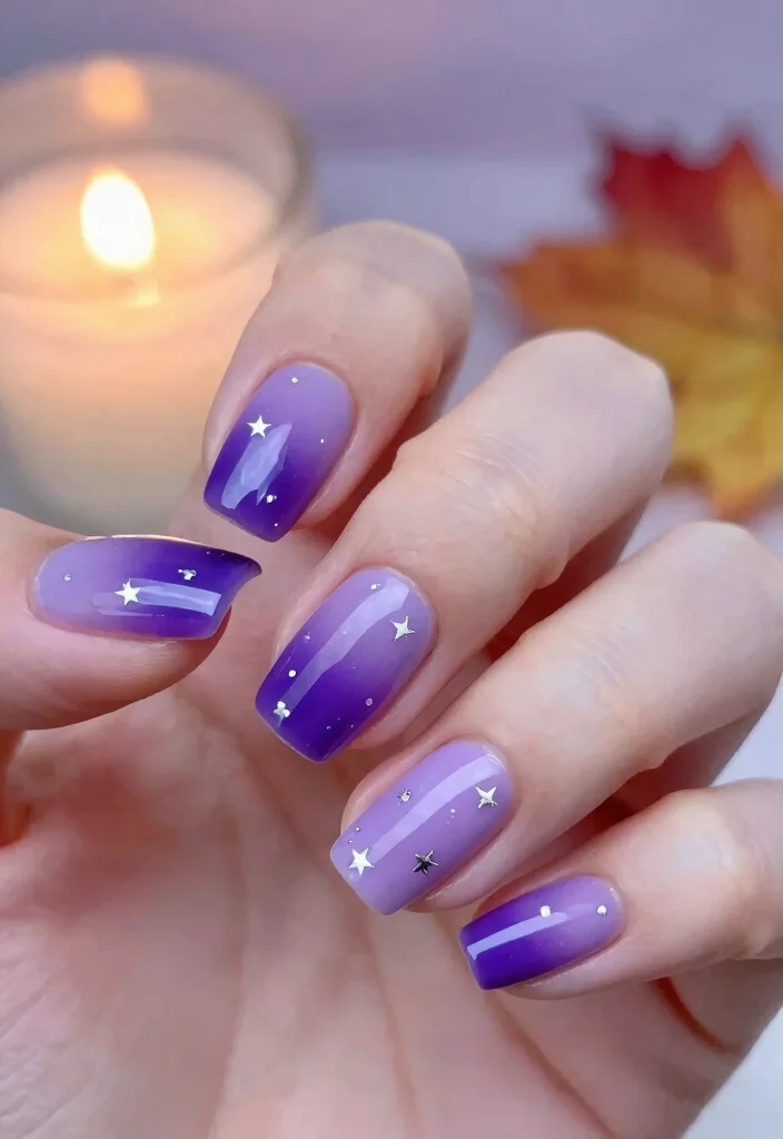 17 Cute Fall Nail Ideas 2025: Fresh Trendy Looks - 16. Twinkling Twilight 1