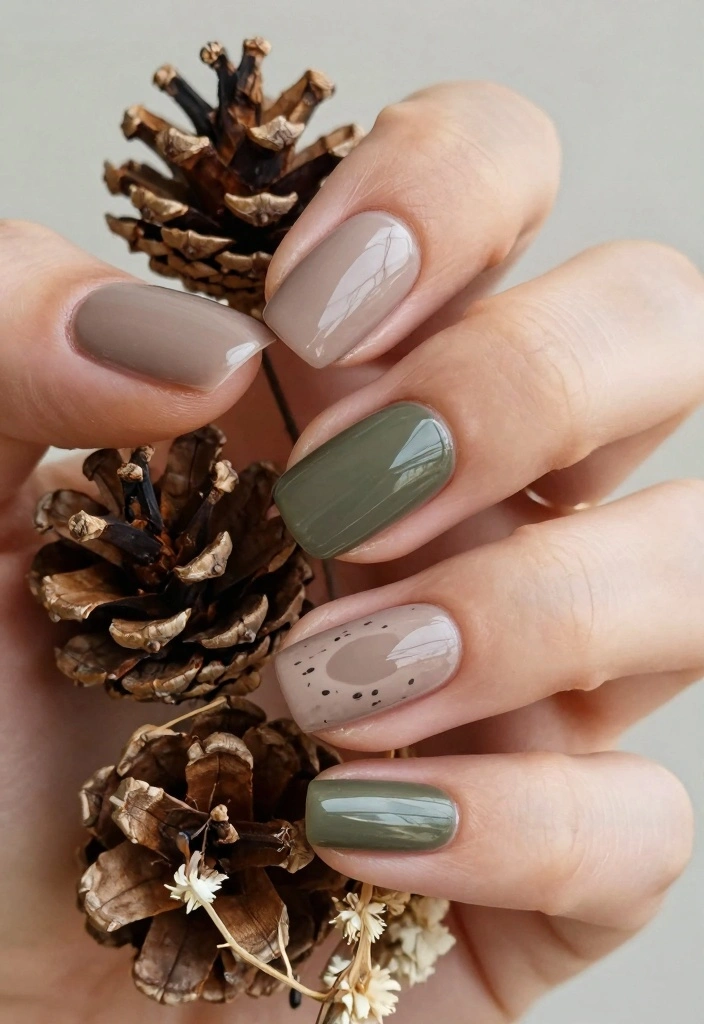 17 Cute Fall Nail Ideas 2025: Fresh Trendy Looks - 4. Earthy Tones and Simple Designs 1
