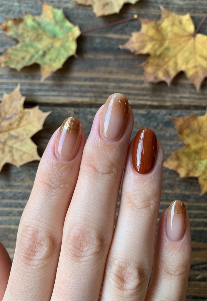 17 Cute Fall Nail Ideas 2025: Fresh Trendy Looks - 8. Rustic Ombre 1