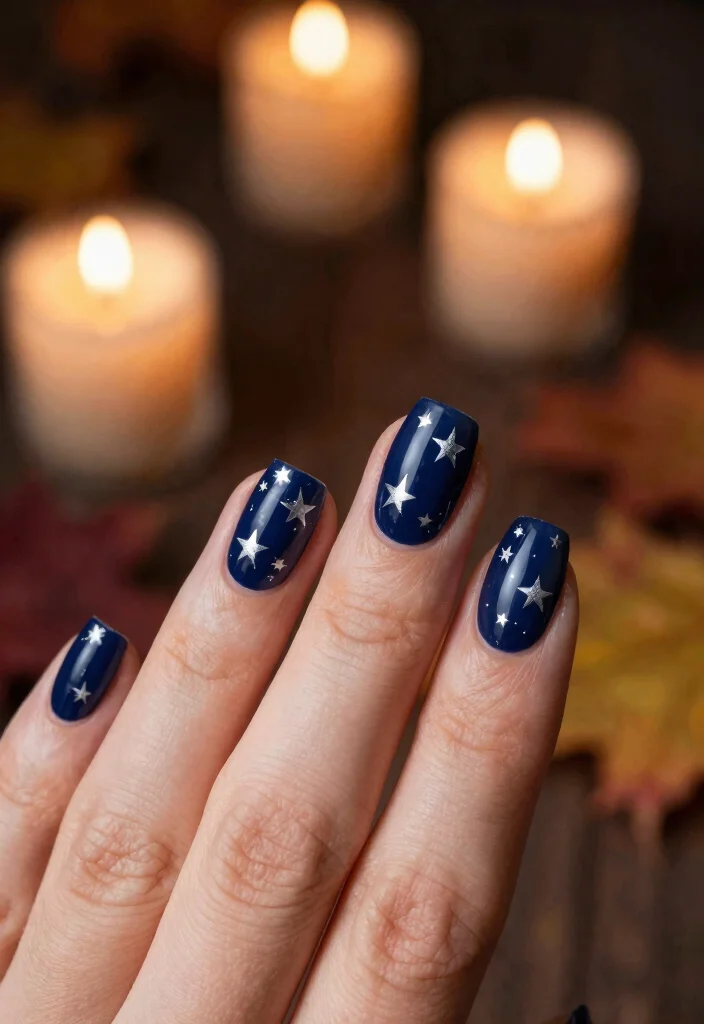 17 Cute Fall Nail Ideas 2025: Fresh Trendy Looks - 9. Midnight Magic 1