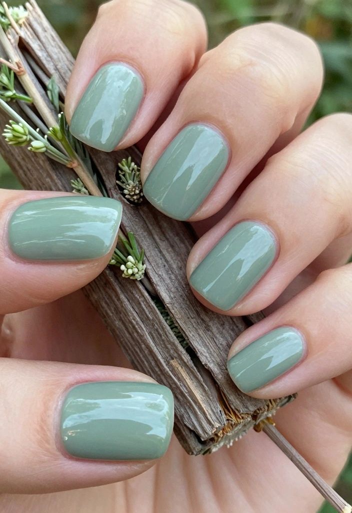 17 Early Fall Nail Colors Ideas: Soft Seasonal Shift - 16. Sage Green 1