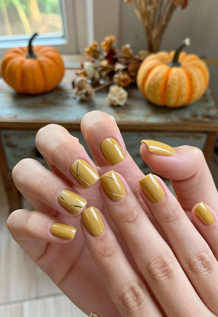 17 Early Fall Nail Colors Ideas: Soft Seasonal Shift - 2. Muted Mustard Yellow 1