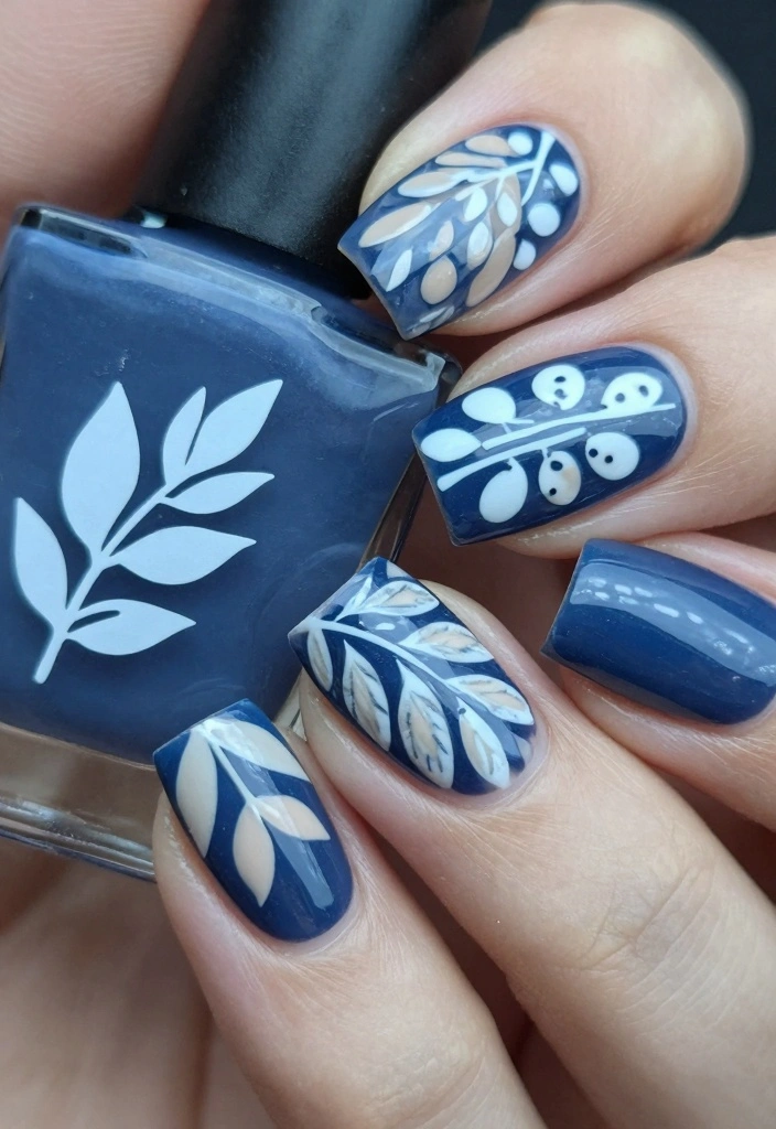 17 Fall Leaves Nail Art Ideas: Seasonal Nature Touch - 15. Leaf Silhouette Art 1