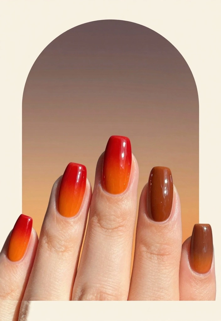 17 Fall Nail Designs Ideas: Creative Seasonal Style - 4. Ombre Fall Colors 1