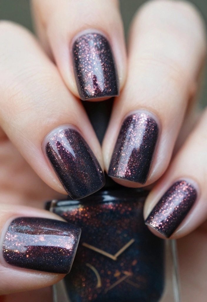 17 Fall Nail Designs Ideas: Creative Seasonal Style - 6. Metallic Accents 1