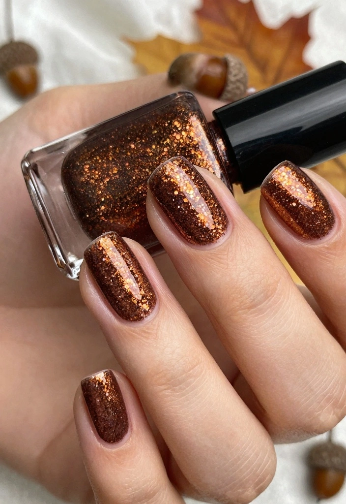 17 Fall Nail Inspo 2025: Fresh Next Season Looks - 14. Seasonal Glitter 1