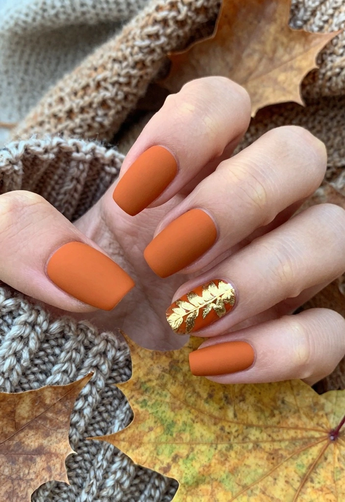 17 Fall Nail Inspo 2025: Fresh Next Season Looks - 8. Rustic Orange 1