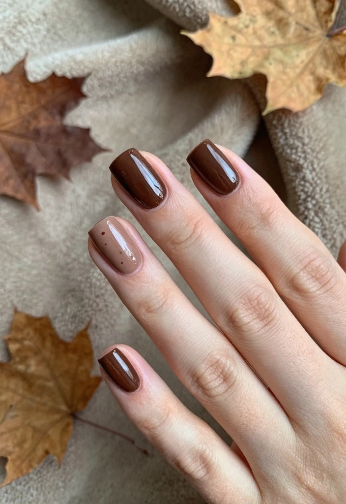 18 Autumn Nails Ideas: Cozy Chic Seasonal Looks - 14. Rich Chocolate Brown 1