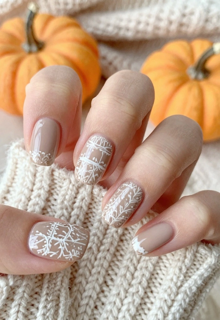 18 Autumn Nails Ideas: Cozy Chic Seasonal Looks - 2. Cozy Sweater Knit Texture 1
