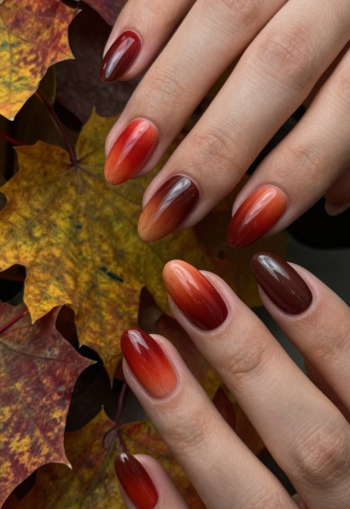 18 Autumn Nails Ideas: Cozy Chic Seasonal Looks - 5. Rustic Ombre Shades 1