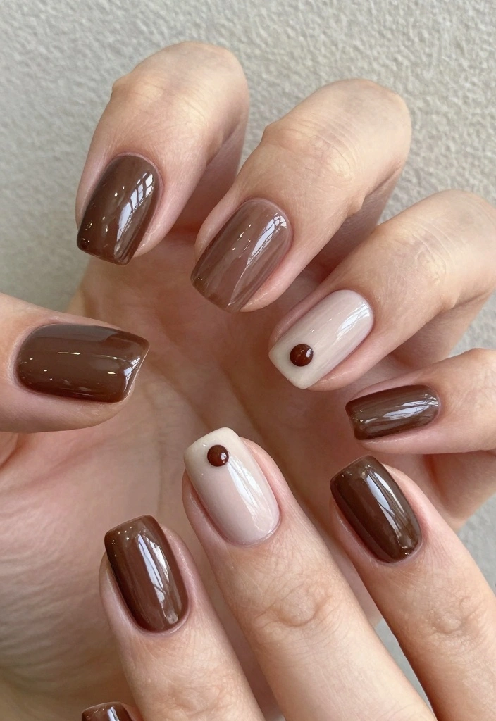 18 Autumn Nails Inspiration Ideas: Save-Worthy Minimalist Designs - 17. Enamel and Matte Contrast 1