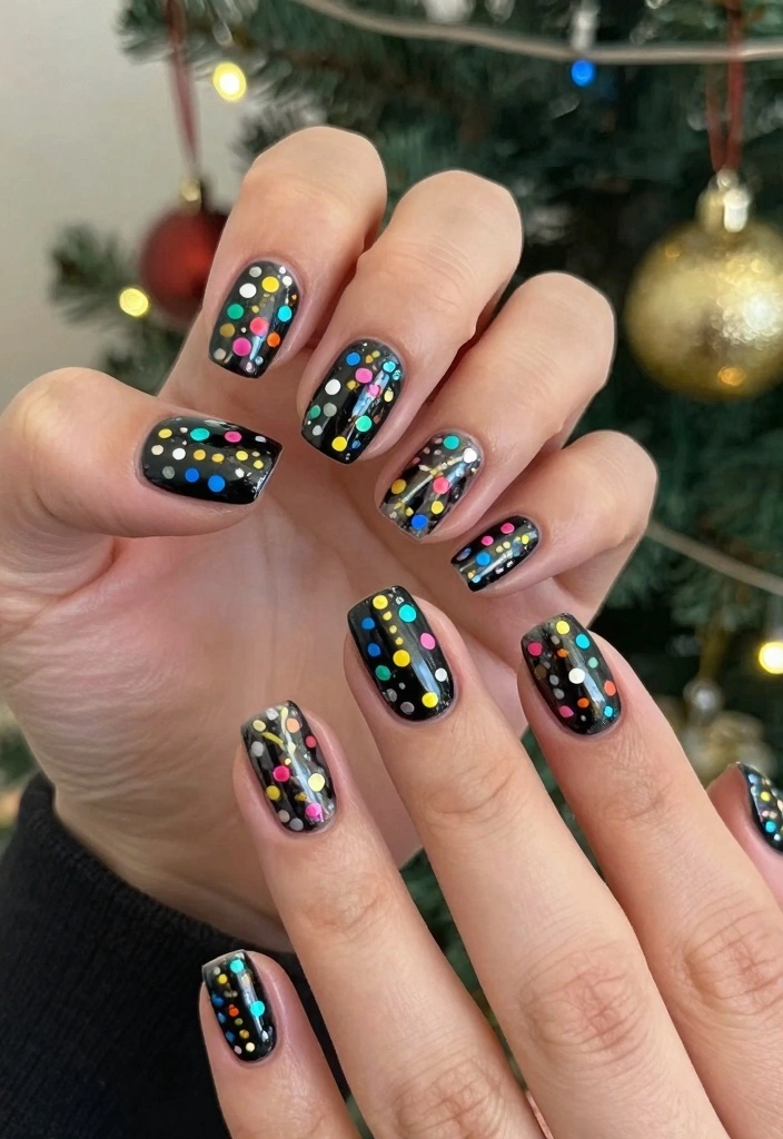 18 Christmas Nails Winter Ideas: Festive Cozy Sparkle - 9. Shimmering Holiday Lights 1