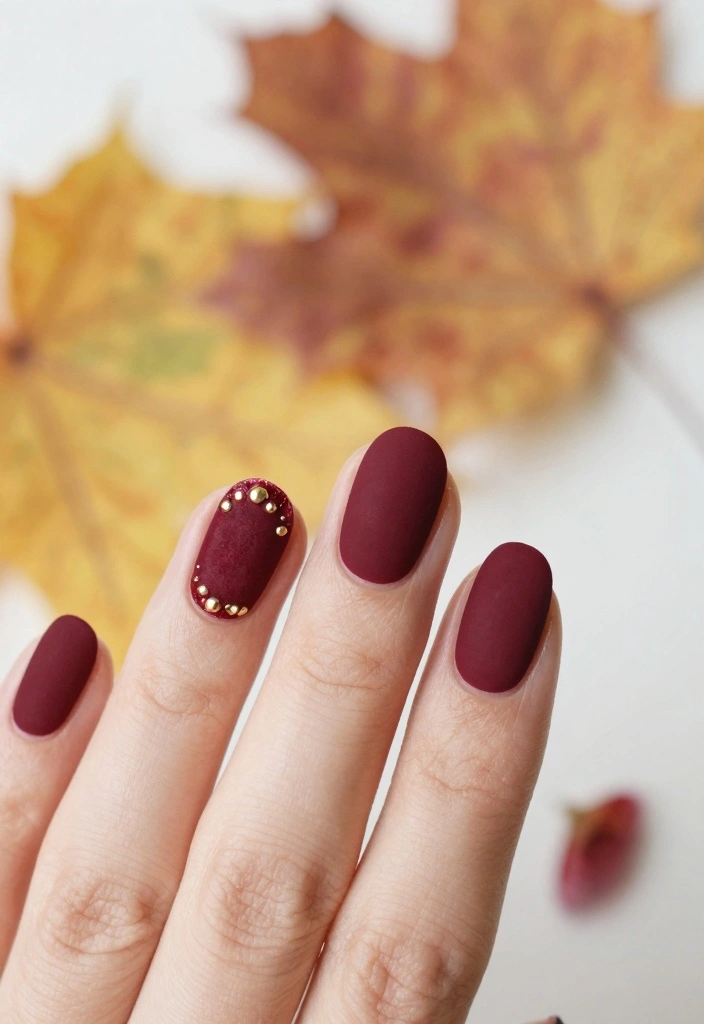 18 Dark Autumn Nails Ideas: Moody Elegant Tones - 1. Velvet Burgundy 1