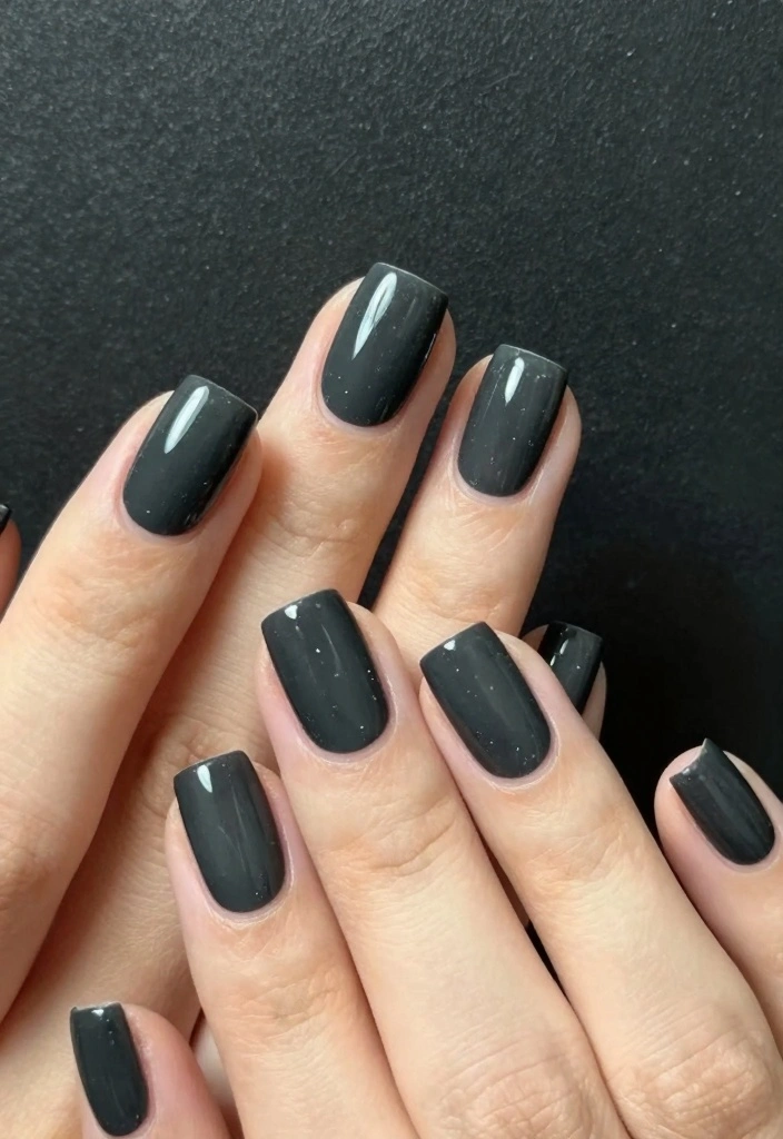 18 Dark Autumn Nails Ideas: Moody Elegant Tones - 3. Charcoal Black 1