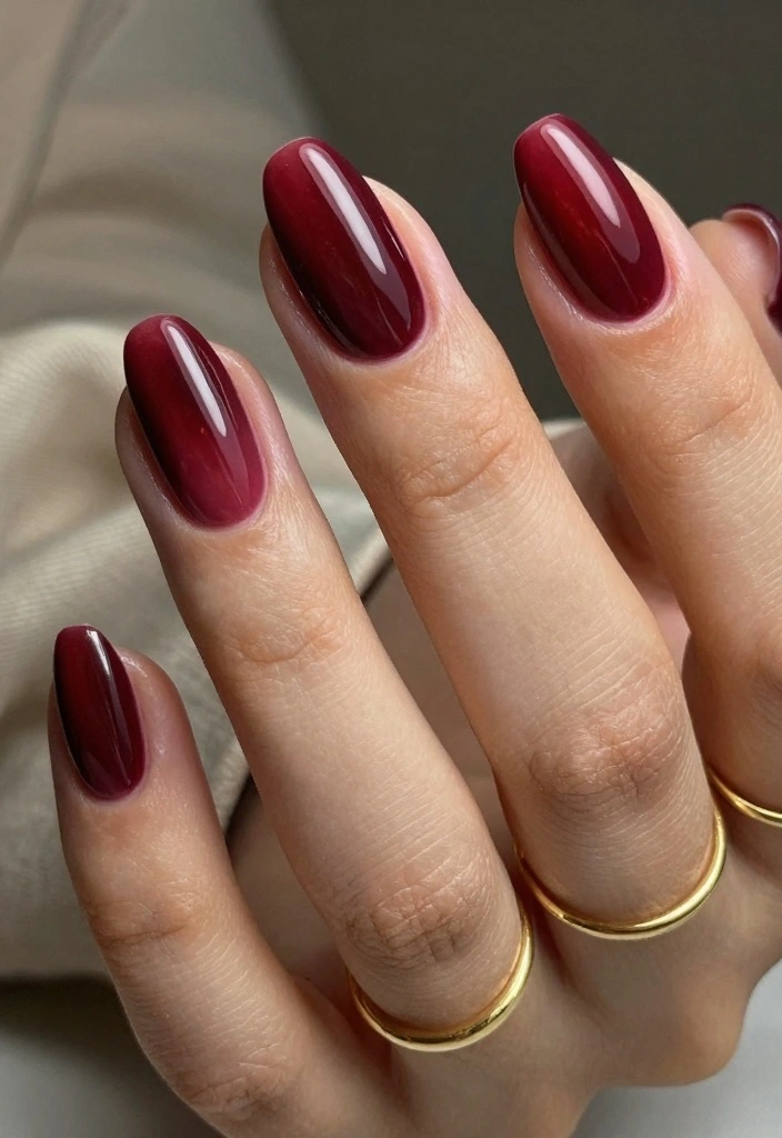 18 Fall Acrylic Nail Designs Ideas Bold Seasonal Glam - 1. Rich Burgundy Ombre 1
