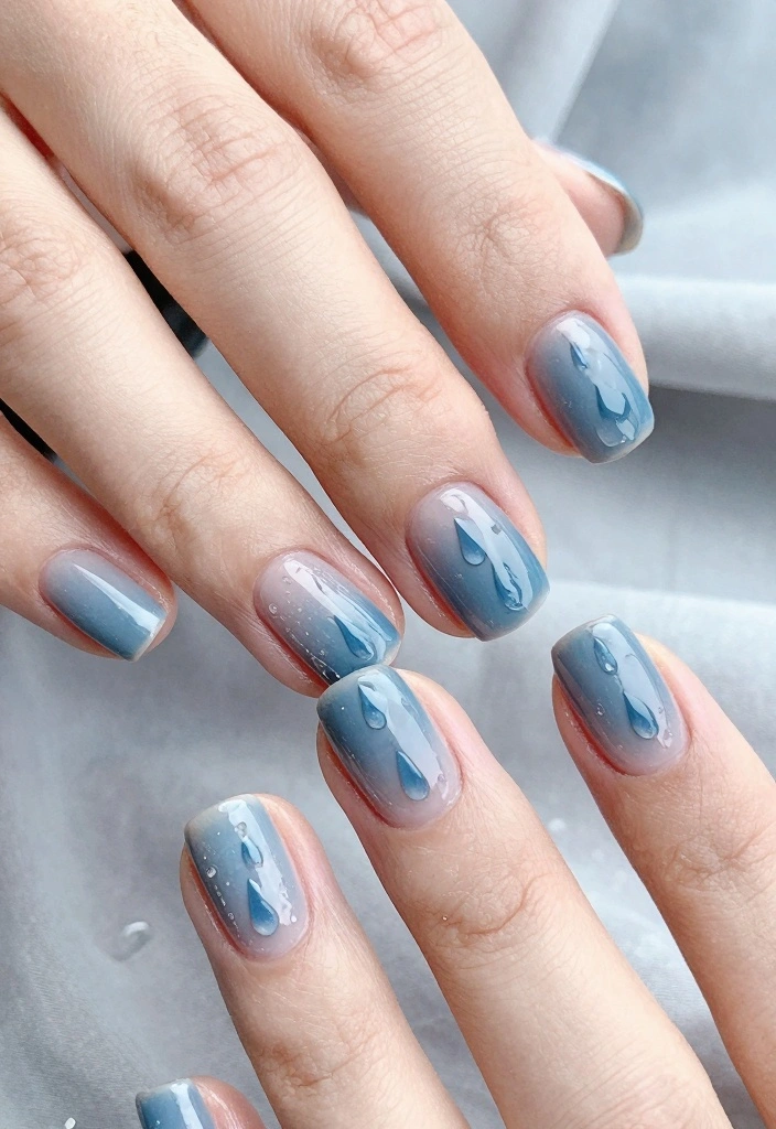 18 Fall Acrylic Nail Designs Ideas Bold Seasonal Glam - 11. Autumn Rain Drops 1