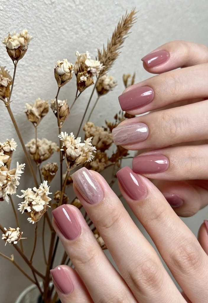 18 Fall Nail Colors Ideas for a Warm Trendy Palette - 10. Dusty Rose 1