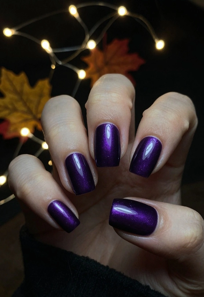18 Fall Nail Colors Ideas for a Warm Trendy Palette - 15. Eggplant Purple 1