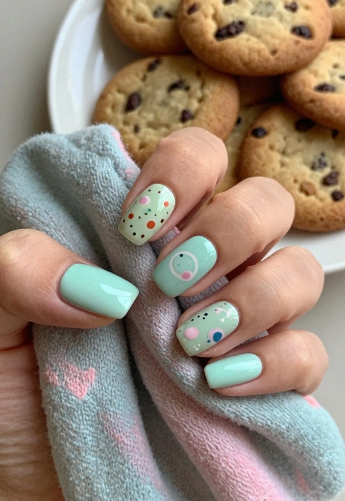 18 Fall Nail Colors Ideas for a Warm Trendy Palette - 17. Frosted Mint 1
