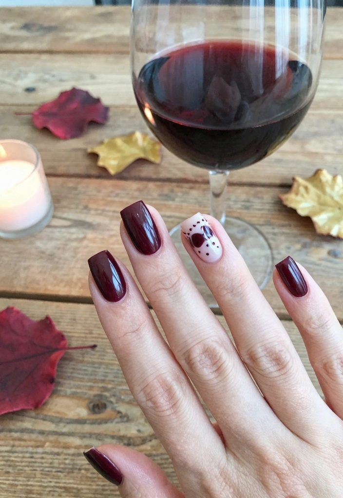 18 Fall Nail Colors Ideas for a Warm Trendy Palette - 2. Deep Burgundy 1