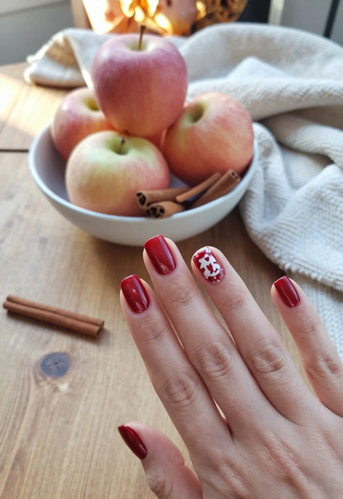 18 Fall Nail Colors Ideas for a Warm Trendy Palette - 4. Rustic Red 1