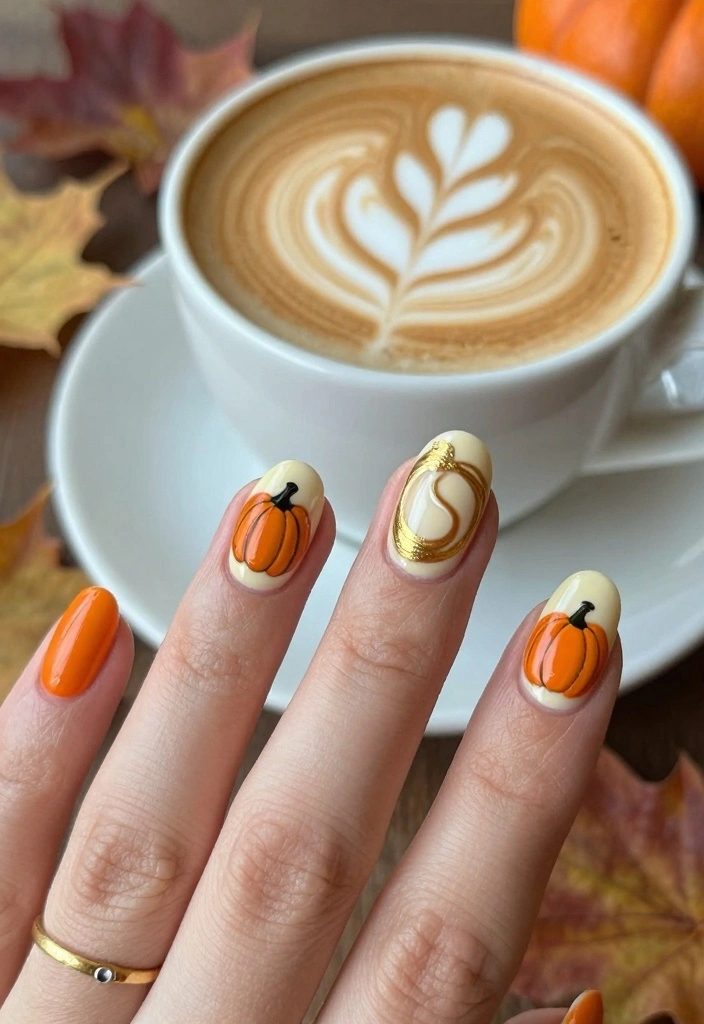 18 Fall Nail Inspo Ideas Trending Now - 1. Pumpkin Spice Delight 1