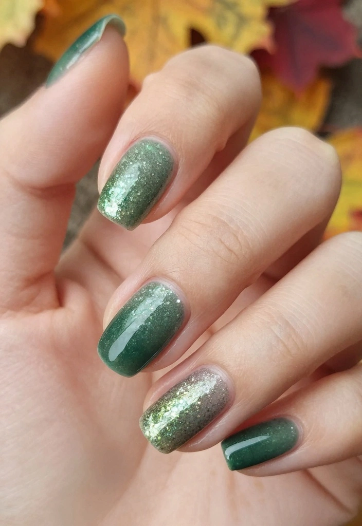 18 Fall Nail Inspo Ideas Trending Now - 13. Ombre Glitter Fall 1