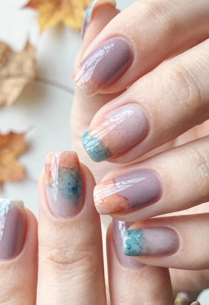 18 Fall Nail Inspo Ideas Trending Now - 16. Artistic Watercolor 1
