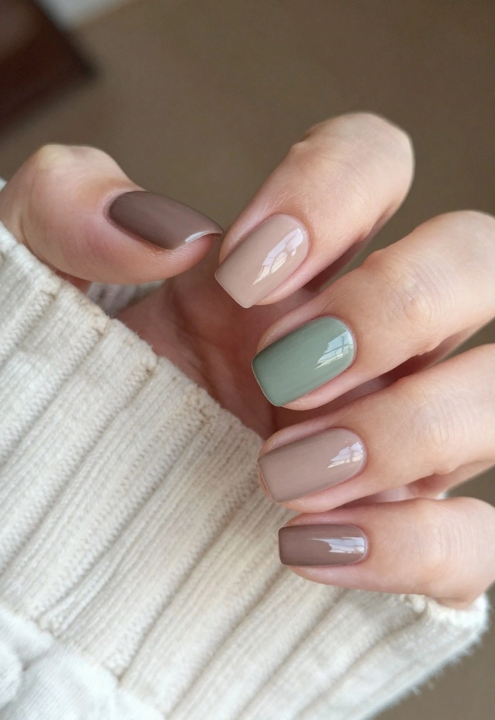 18 Fall Nail Inspo Ideas Trending Now - 17. Natural Earth Tones 1