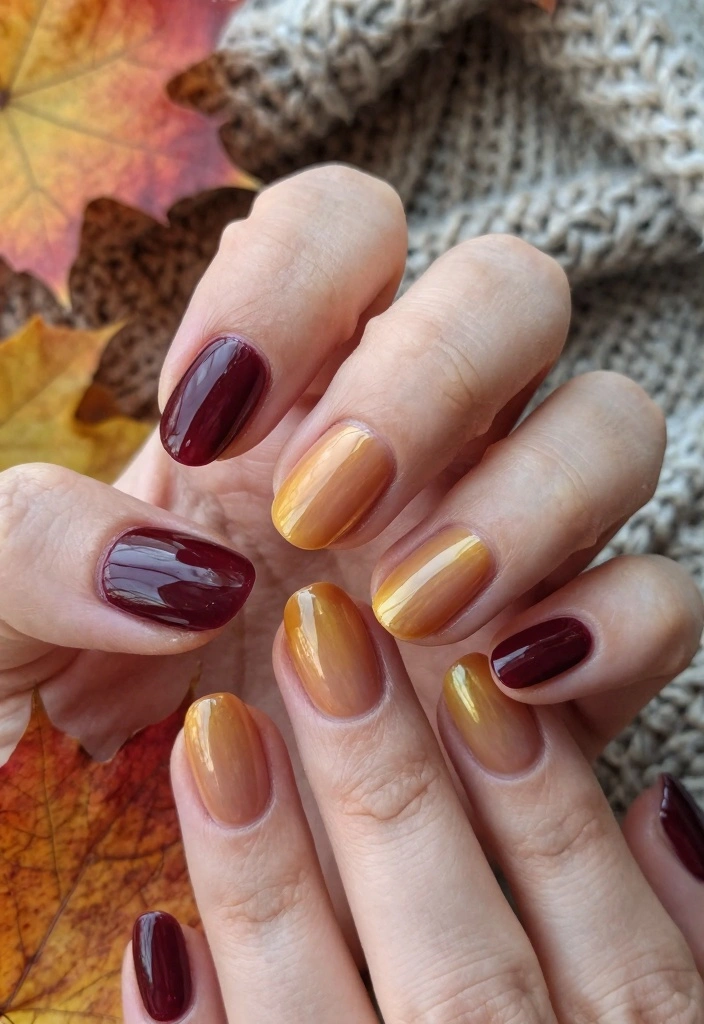 18 Fall Nail Inspo Ideas Trending Now - 3. Autumn Ombre 1