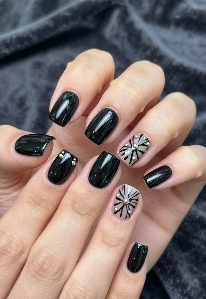 18 Goth Nails Ideas: Dark Edgy Aesthetic - 1. Midnight Black Elegance 1