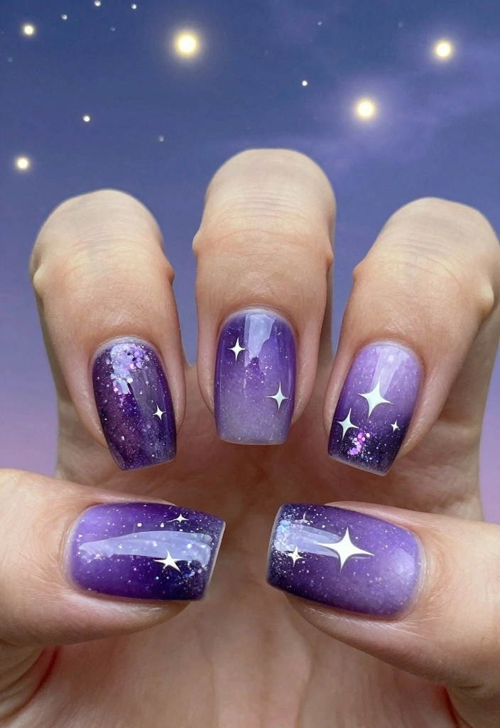 18 Goth Nails Ideas: Dark Edgy Aesthetic - 3. Mystical Purple Hues 1