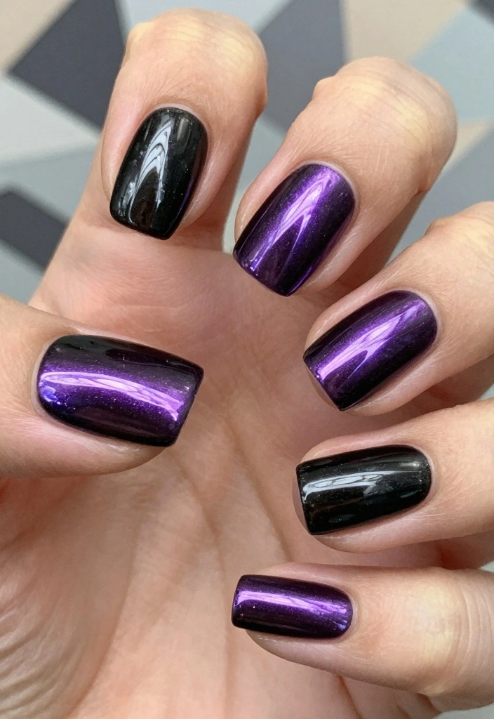 18 Goth Nails Ideas: Dark Edgy Aesthetic - 6. Edgy Chrome Finishes 1