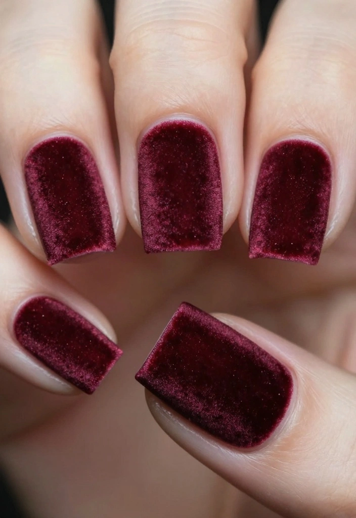 18 Goth Nails Ideas: Dark Edgy Aesthetic - 9. Velvet Textures 1