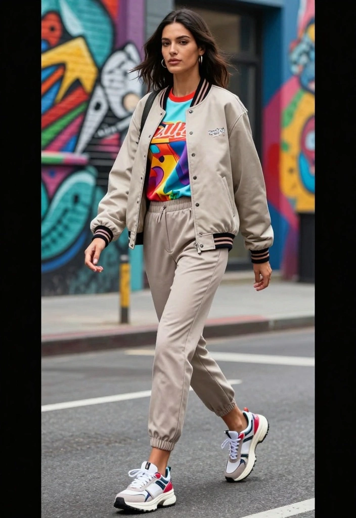 15 Baseball Jacket Outfit Ideas For Sporty Chic Women - 2. Layered Over a Graphic Tee 1