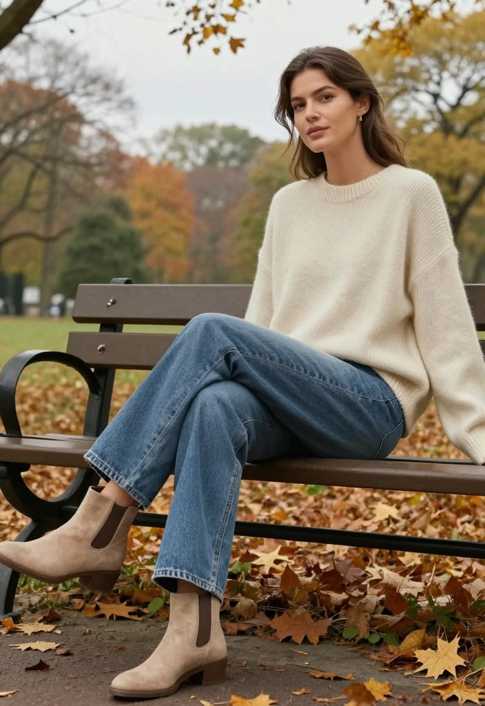 15 Blue Baggy Jeans Outfit Ideas For Casual Cool Looks - 2. Cozy Layering with an Oversized Sweater 1