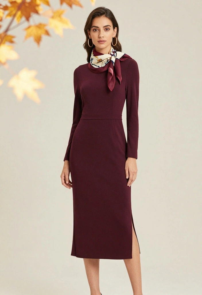 15 Burgundy Dress Outfit Ideas Perfect For Fall And Winter - 3. Statement Accessories 1