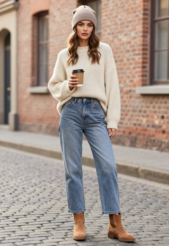 15 Camel Boots Outfit Ideas With Warm Neutral Style - 1. Cozy Weekend Vibes 1