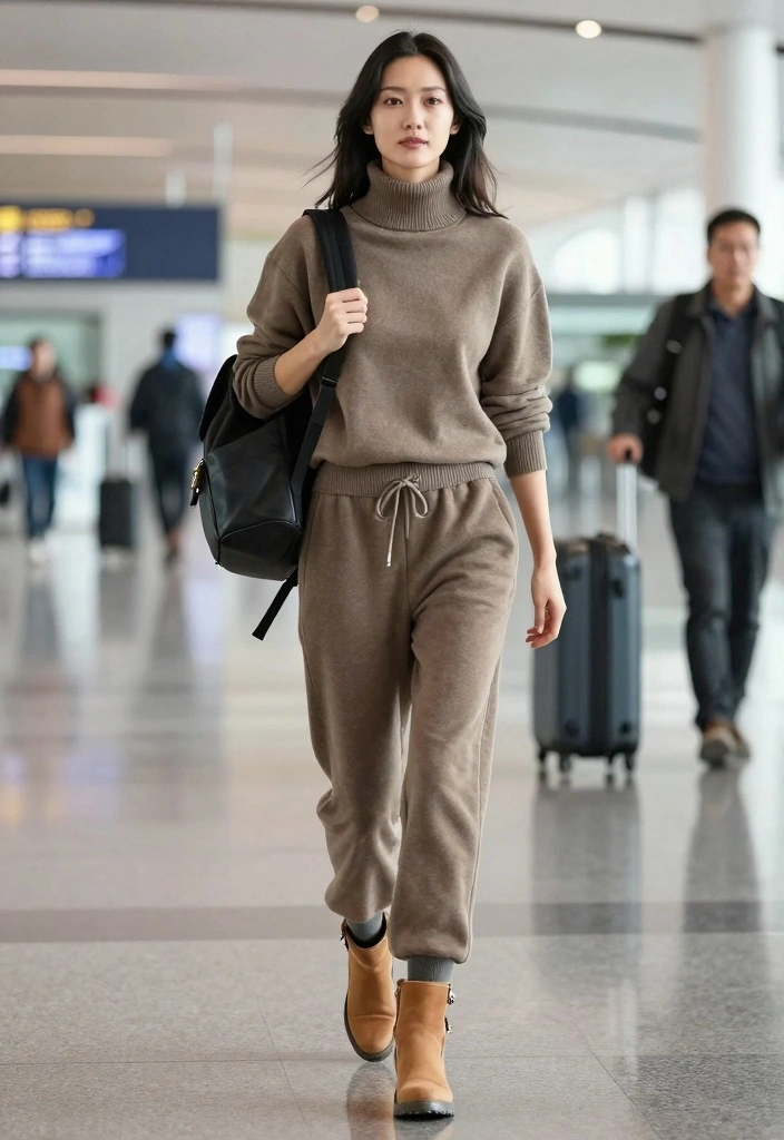 15 Camel Boots Outfit Ideas With Warm Neutral Style - 12. Travel-Ready Look 1