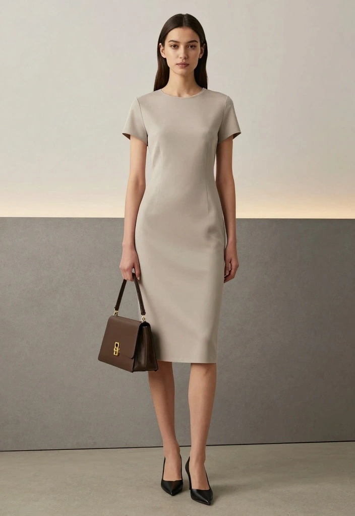 15 Classy Pencil Dress Outfit Ideas For Elegant Occasions - 15. Minimalist Chic 1