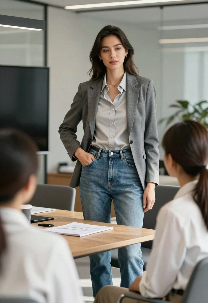 15 Culotte Jeans Outfit Ideas For Modern Women - 13. Smart Casual for Meetings 1