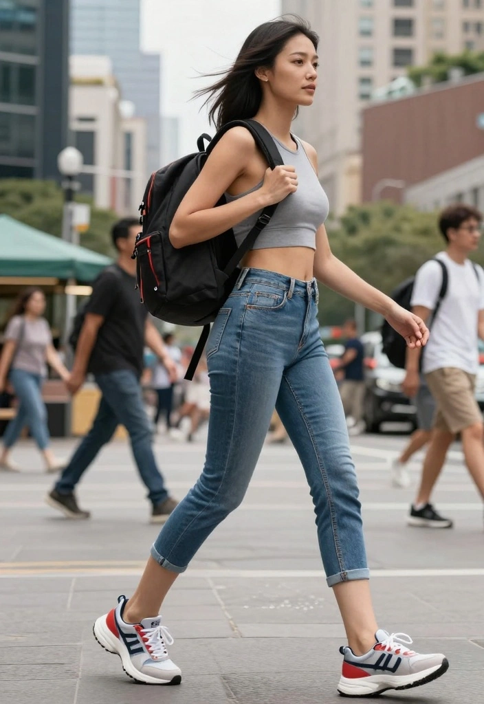 15 Culotte Jeans Outfit Ideas For Modern Women - 14. Athletic Inspired 1