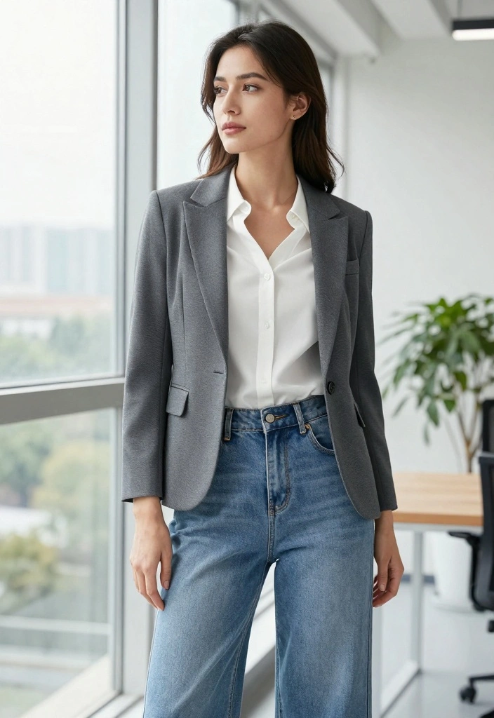 15 Culotte Jeans Outfit Ideas For Modern Women - 2. Office Chic 1