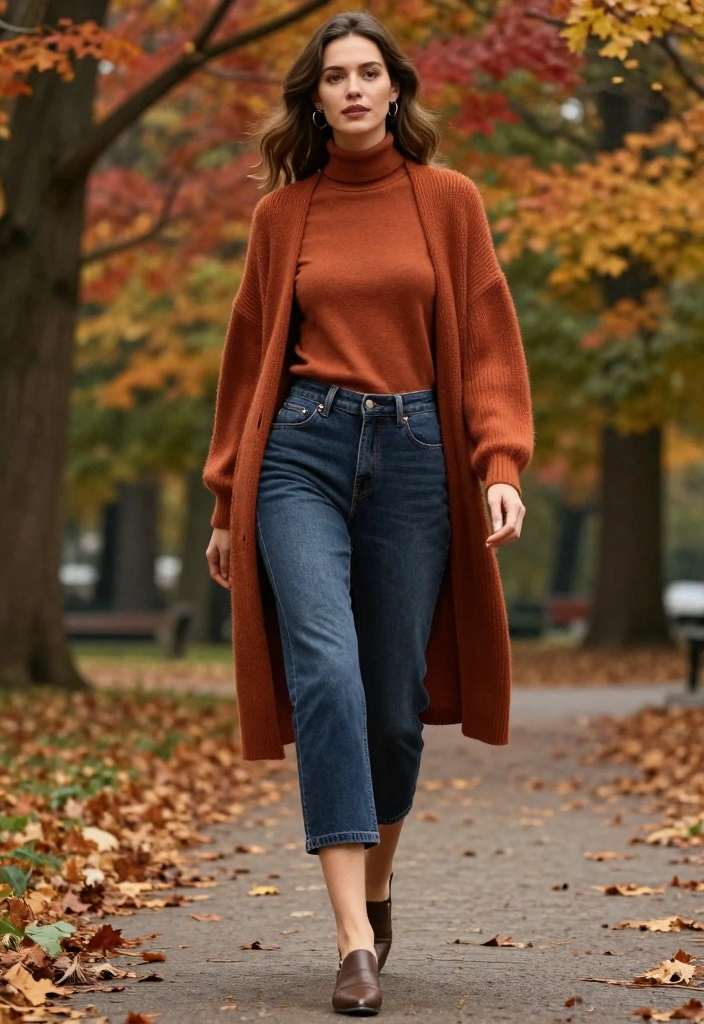 15 Culotte Jeans Outfit Ideas For Modern Women - 5. Casual Layering for Fall 1