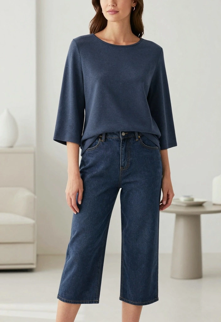 15 Culotte Jeans Outfit Ideas For Modern Women - 9. Minimalist Monochrome 1