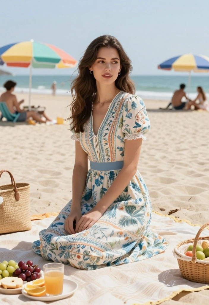15 Greece Aesthetic Outfit Ideas With Coastal Romance - 14. Vintage-inspired Beach Dresses 1